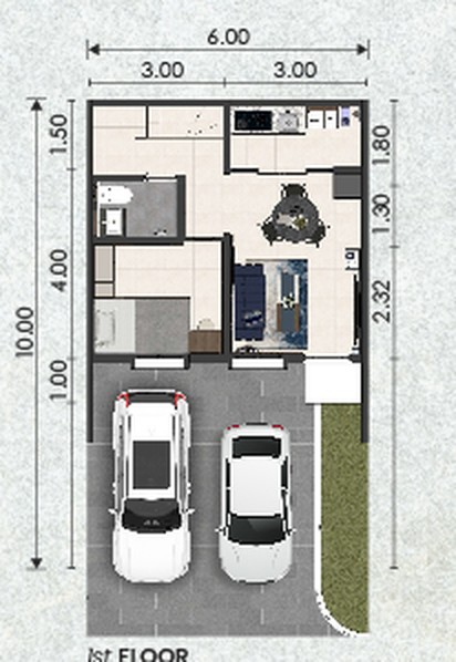 Floor Plan Lantai 1 Rumah Atria